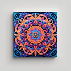 GENERICO - Diseño Mandala Decorativo Con Patrones 90x90 Cm