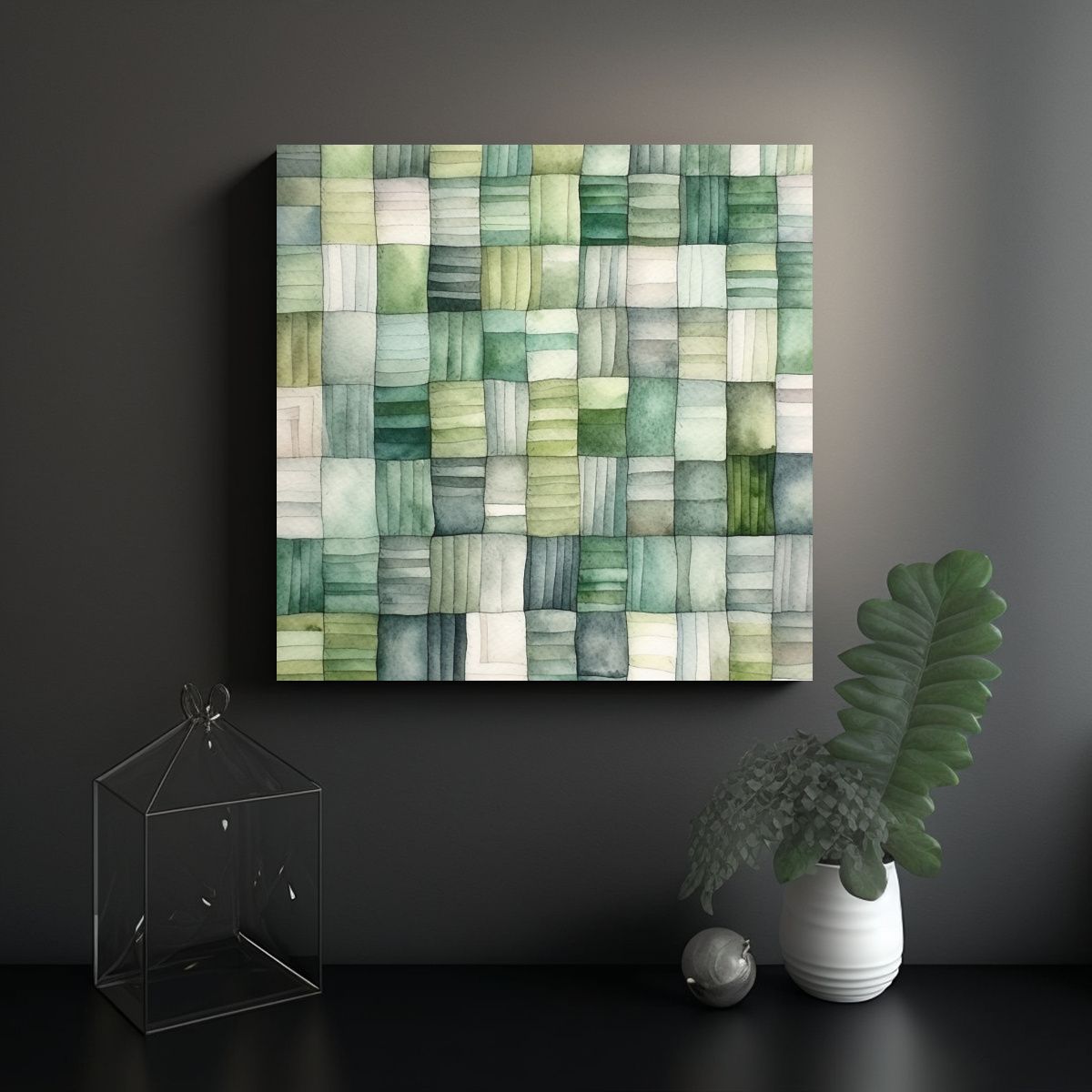 GENERICO - Cuadro En Bastidor Acuarela Expresividad Melody 70x70 Cm