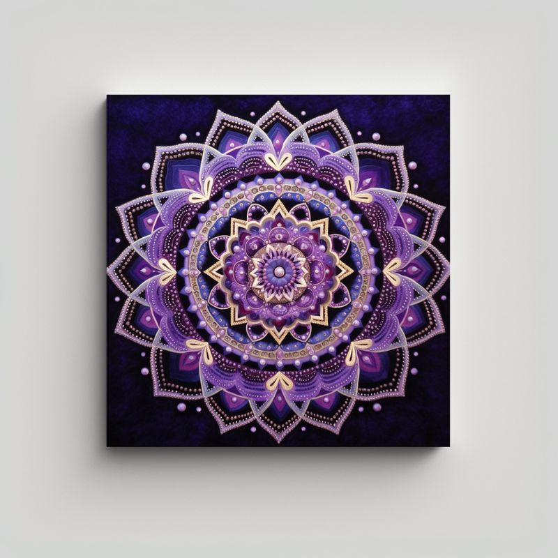 GENERICO - Tela Canvas Pop Art Mandala Púrpura Cristal 1000 80x80 Cm