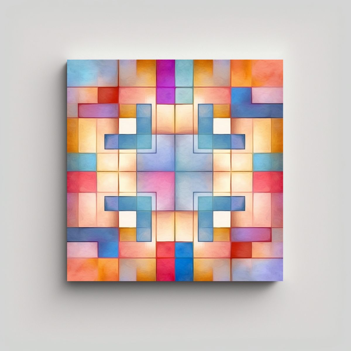 GENERICO - Pintura Decorativa Abstracta En Lienzo Con 90x90 Cm