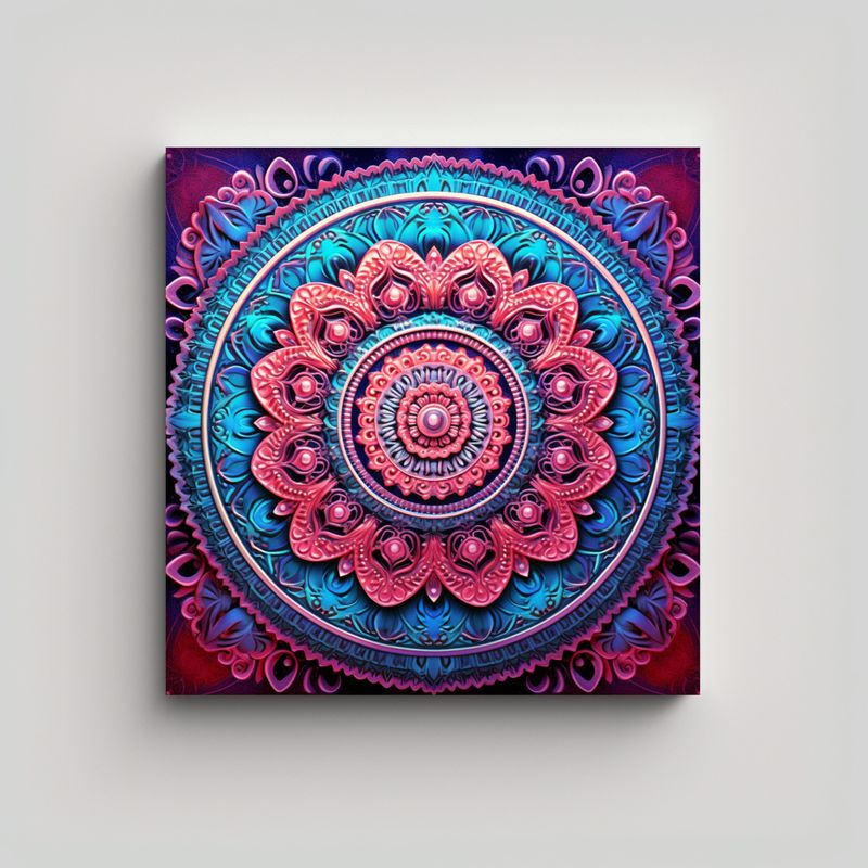 GENERICO - Arte Urbano Mandala En Tela Diseño Decorativo 80x80 Cm