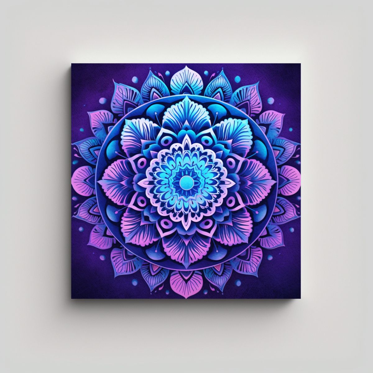 GENERICO - Pintura Decorativa Inspirada En Mandala Violeta Y 60x60 Cm