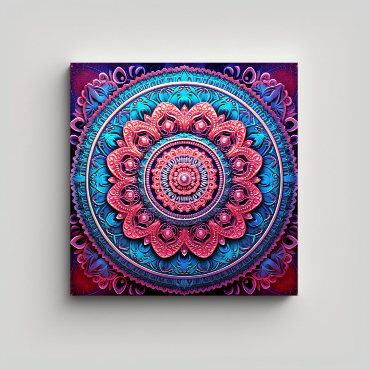 GENERICO - Arte Urbano Mandala En Tela Diseño Decorativo 50x50 Cm
