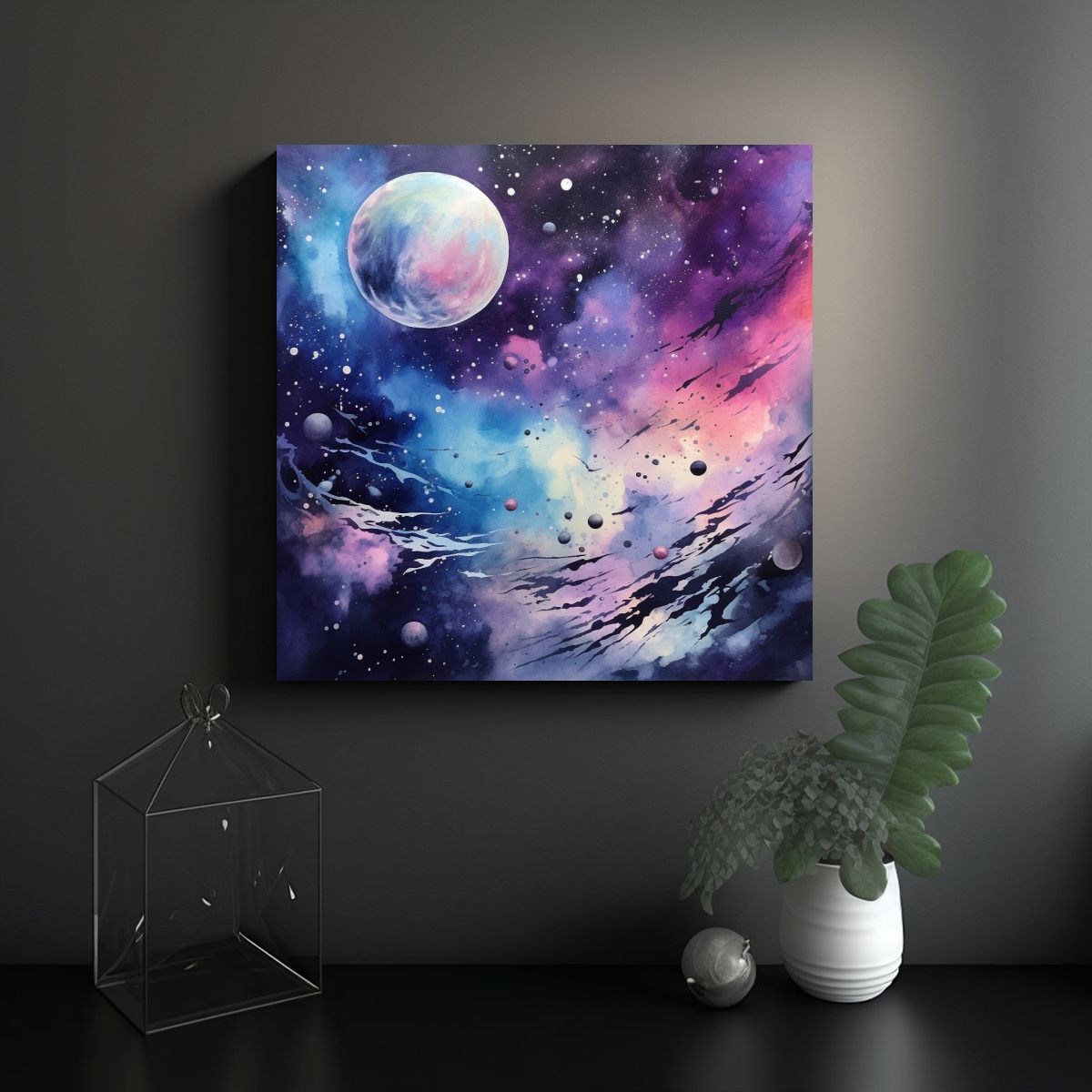 GENERICO - Cuadro Abstracto Impresionante Matt Acuarela 60x60 Cm