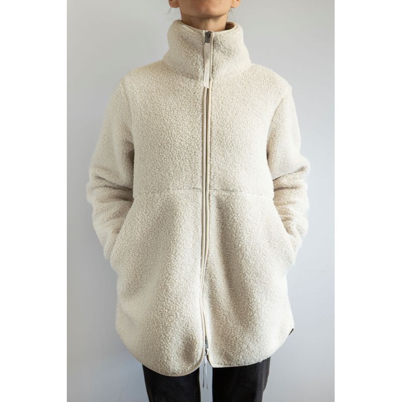 POLEMIC - Chaqueta Sherpa bonded cuello alto Crudo mujer Polemic