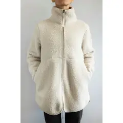 POLEMIC - Chaqueta Sherpa bonded cuello alto Crudo mujer