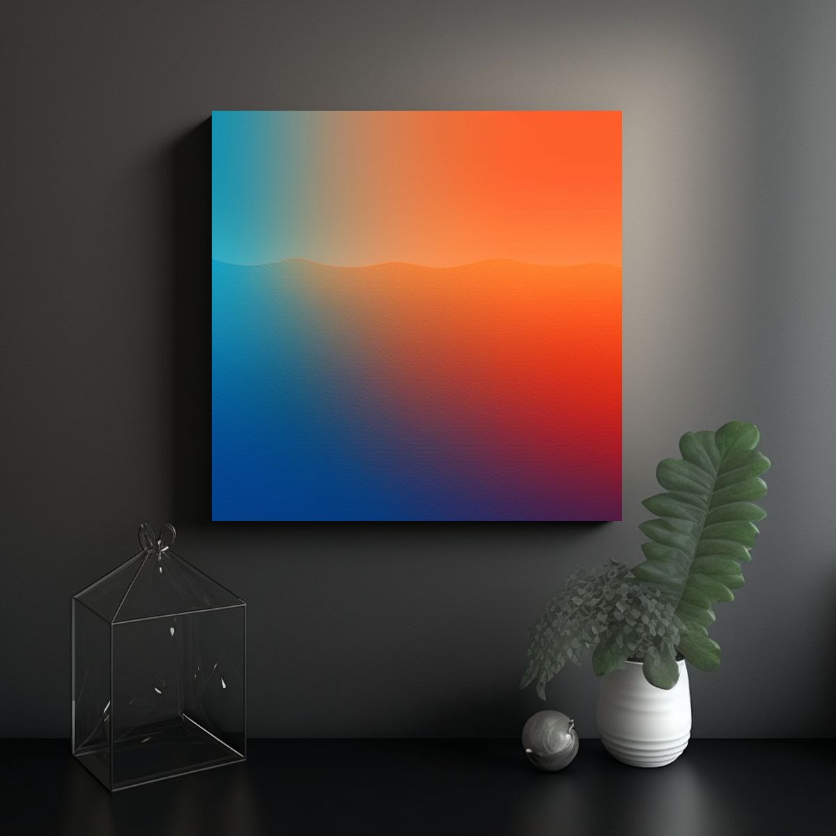 GENERICO - Cuadro De Arte Abstracto De Baño En Impresión 90x90 Cm