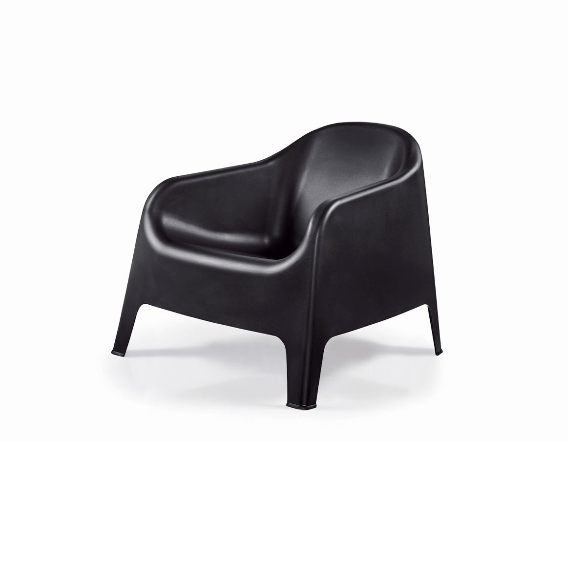 LUMAX - Sillon Individual Negro Plastico Exterior Mueble Jardin