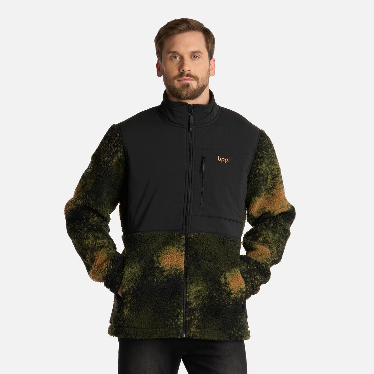 LIPPI - Polar Hombre Glaciar Sherpa-Pro Jacket Print Verde Militar Lippi