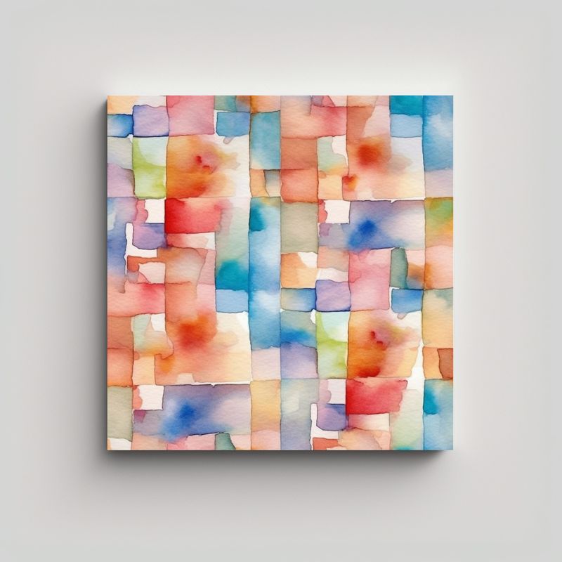 GENERICO - Cuadro Bastidor Cuadrado Patrón Cuadros Melodía 80x80 Cm