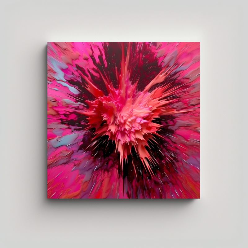 GENERICO - Cuadro Minimalista En Tono Rosa Que Estalla 60x60 Cm