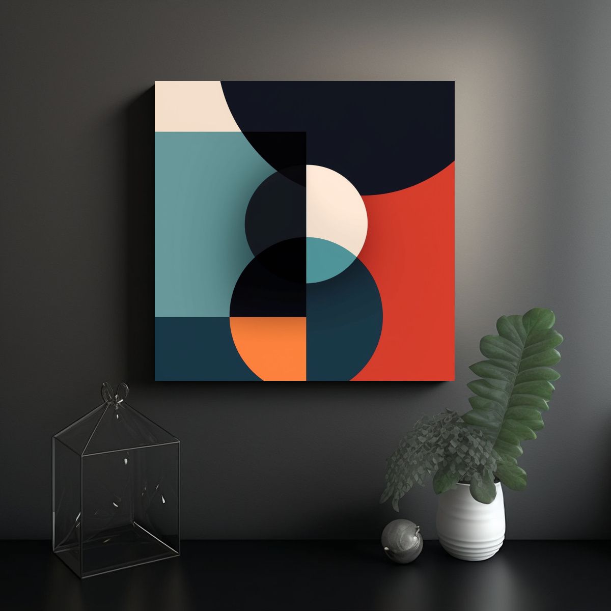 GENERICO - Cuadro Minimalista Movimiento Brillante En Tela 80x80 Cm