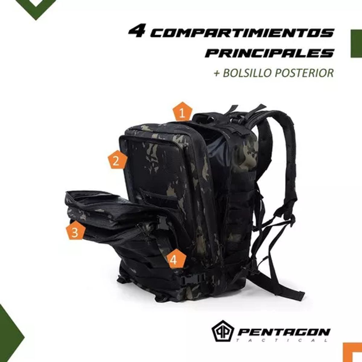 TIOZONEY - Mochila Tactica Militar Outdoor Pentagon 45l Impermeable Camuflada
