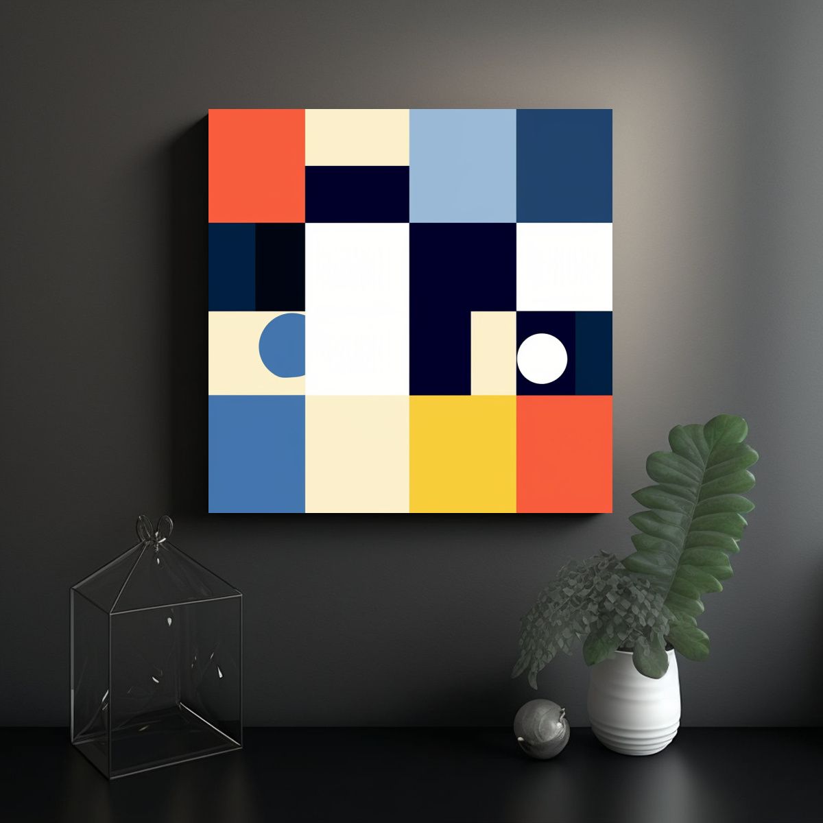 GENERICO - Cuadro Minimalista Patrón Arte Creativa Obra 60x60 Cm
