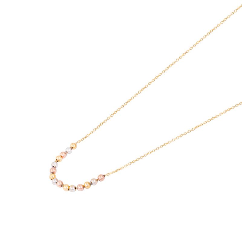 JB JOYAS BARON - Collar de Oro Amarillo 18kt Tricolor con Esferas Centricas
