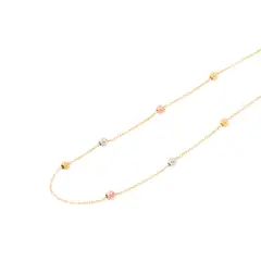 JB JOYAS BARON - Collar de Oro Amarillo 18kt Esferas Tricolor
