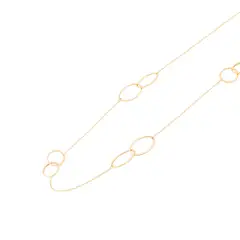JB JOYAS BARON - Collar de Oro Amarillo 18kt Argollas Entrelazadas