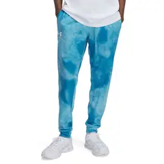 UNDER ARMOUR - Jogger Ua Rival Terry Printed Azul Para Hombre