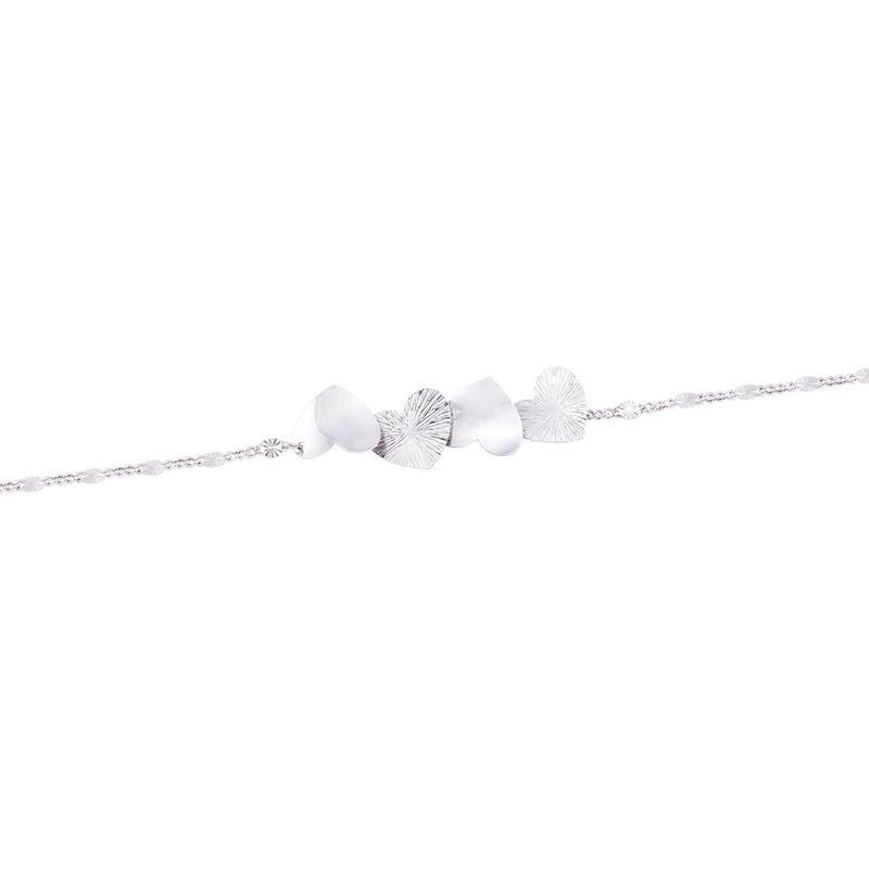 JB JOYAS BARON - Pulsera de Plata Esterlina 925 Cuatro Corazones Unidos