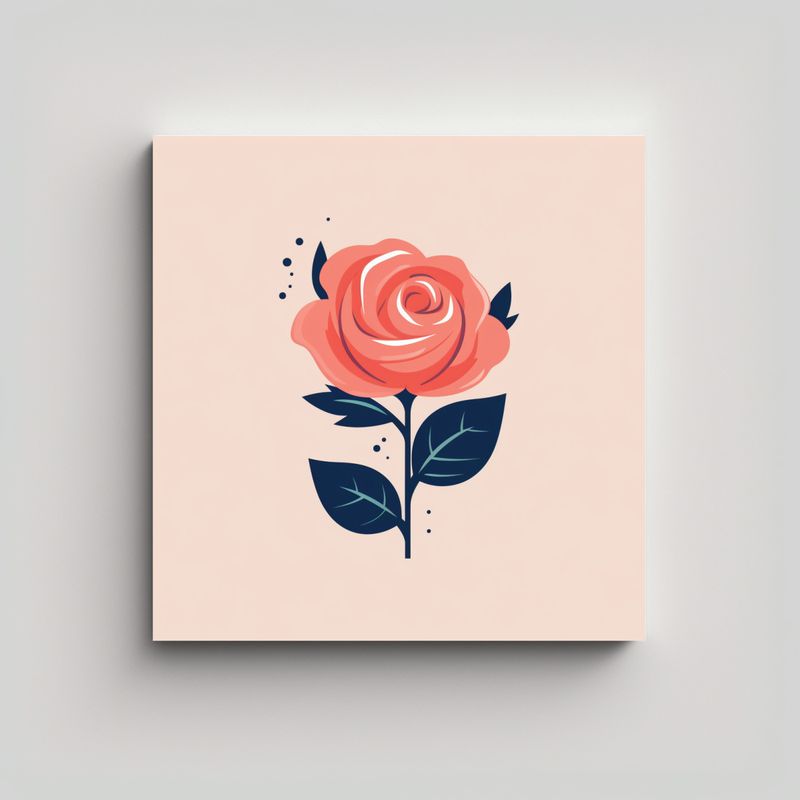 GENERICO - Ilustración Vectorial Rosa Linda Estilo 80x80 Cm