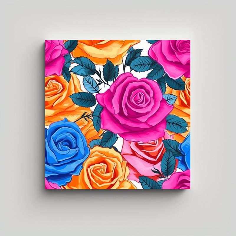 GENERICO - Lienzo Brillante De Rosas Jibbity Arte Veraniego 70x70 Cm