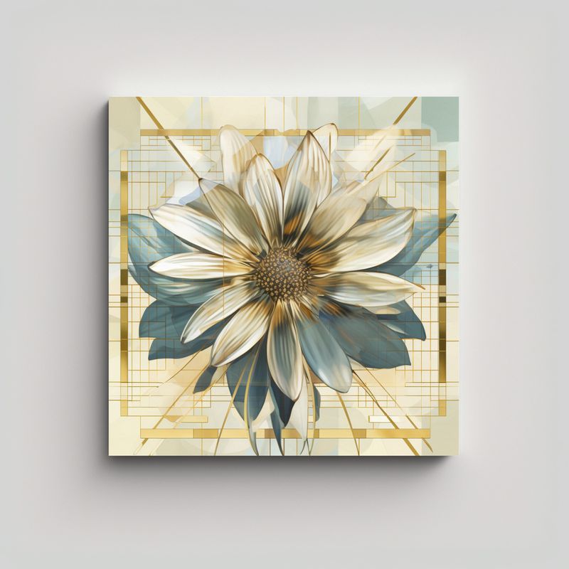 GENERICO - Visión Futurista Daisy Metálica Decorativo 80x80 Cm