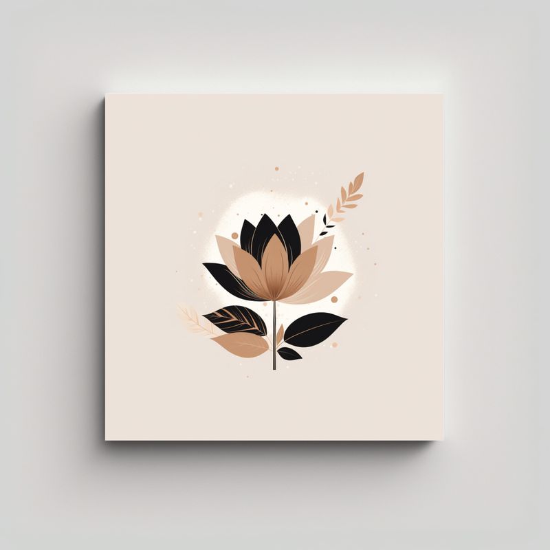 GENERICO - Elegante Minimalista Zen Boho Chic Flor Pintura 50x50 Cm