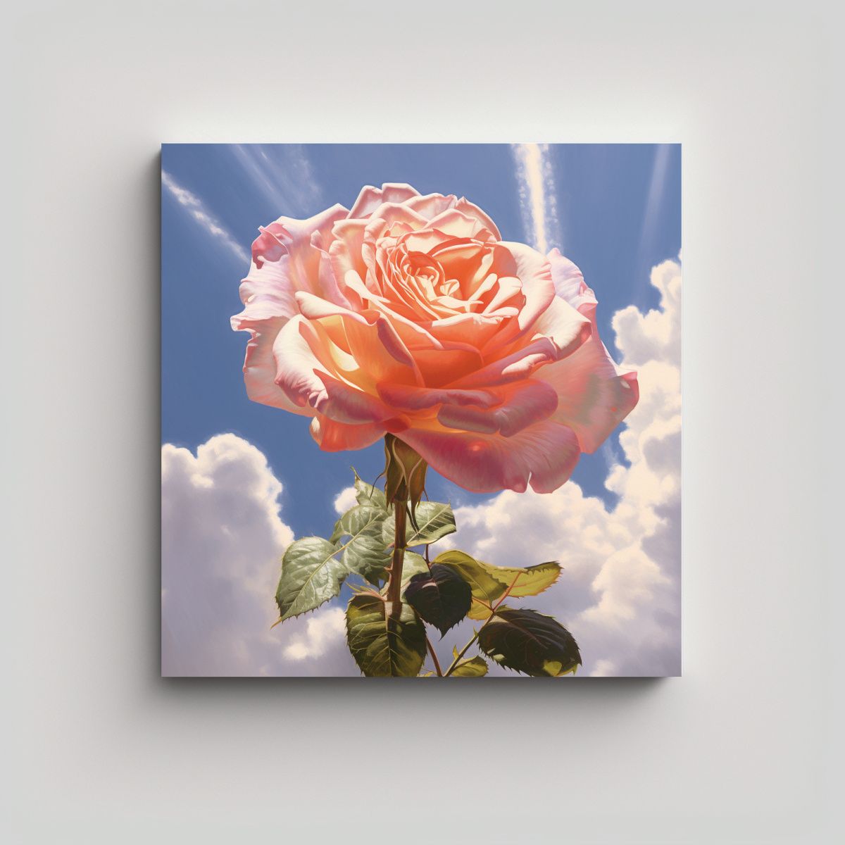 GENERICO - Majestuosas Rosas Galería Estilo Cuadro Día De 90x90 Cm