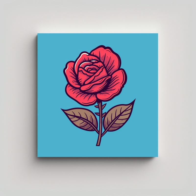 GENERICO - Lienzo Inspirador Alegría Rose Diseño Vectorial 60x60 Cm