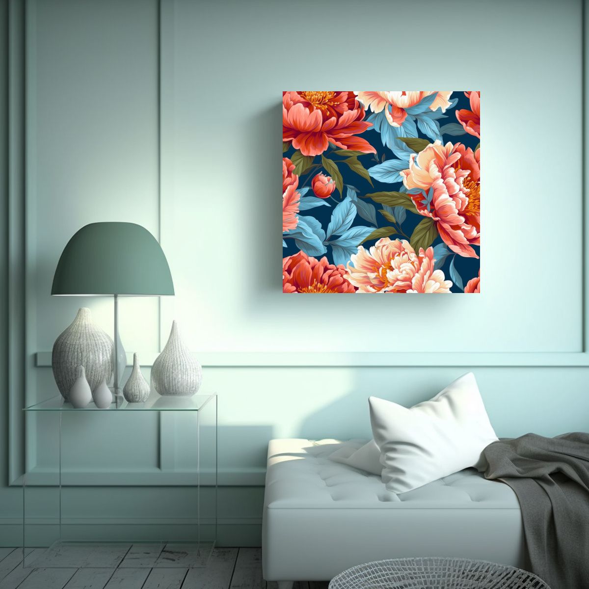 GENERICO - Jibbity Peony Flower Lienzo Verano Brillo 50x50 Cm