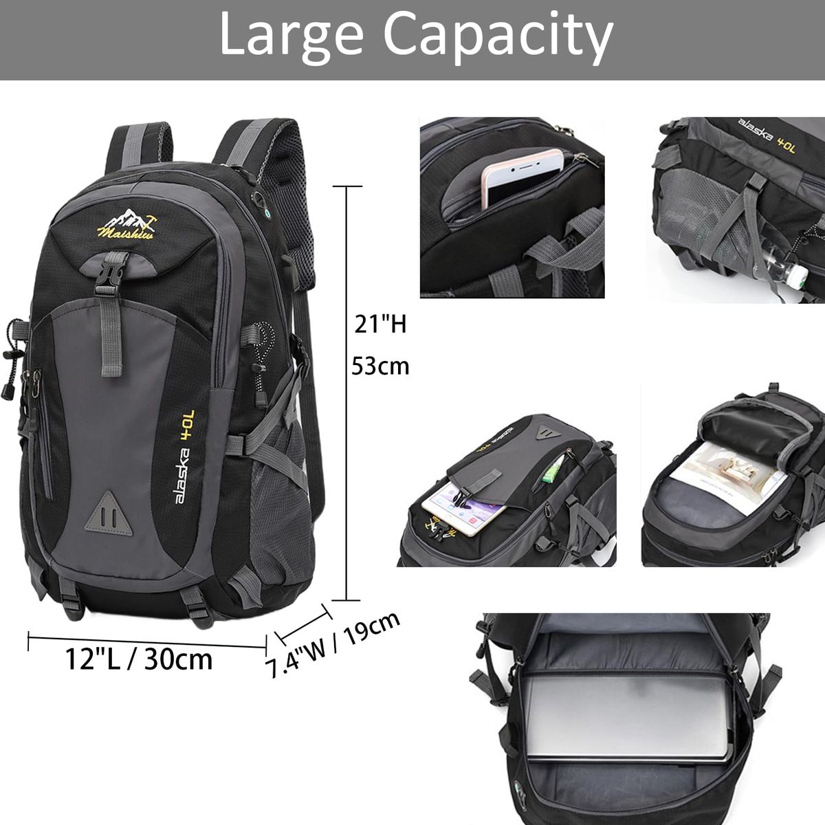 TIOZONEY - Mochila Impermeable Para Camping Trekking Y Viajes