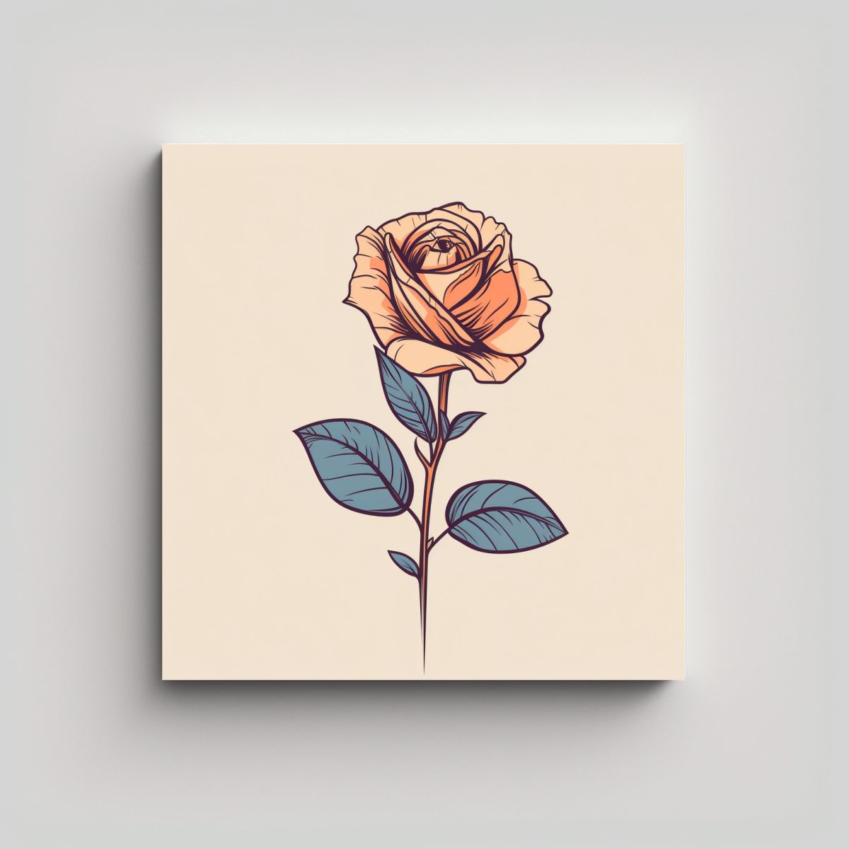 GENERICO - Ilustración Línea Única Canva Inspirador 50x50 Cm