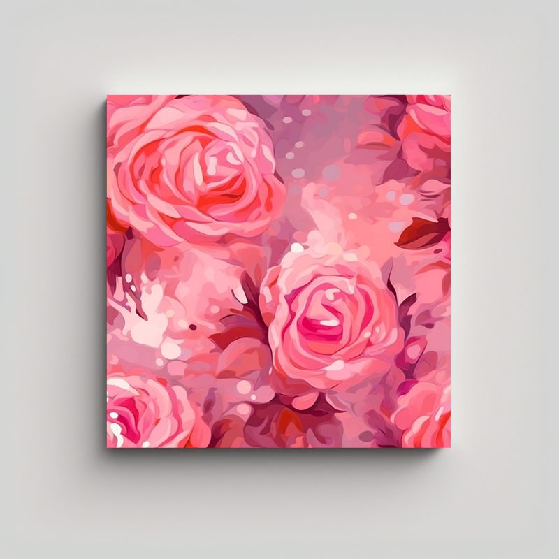 GENERICO - Composición Rosa Paleta De Pintura Óleo Alta 90x90 Cm