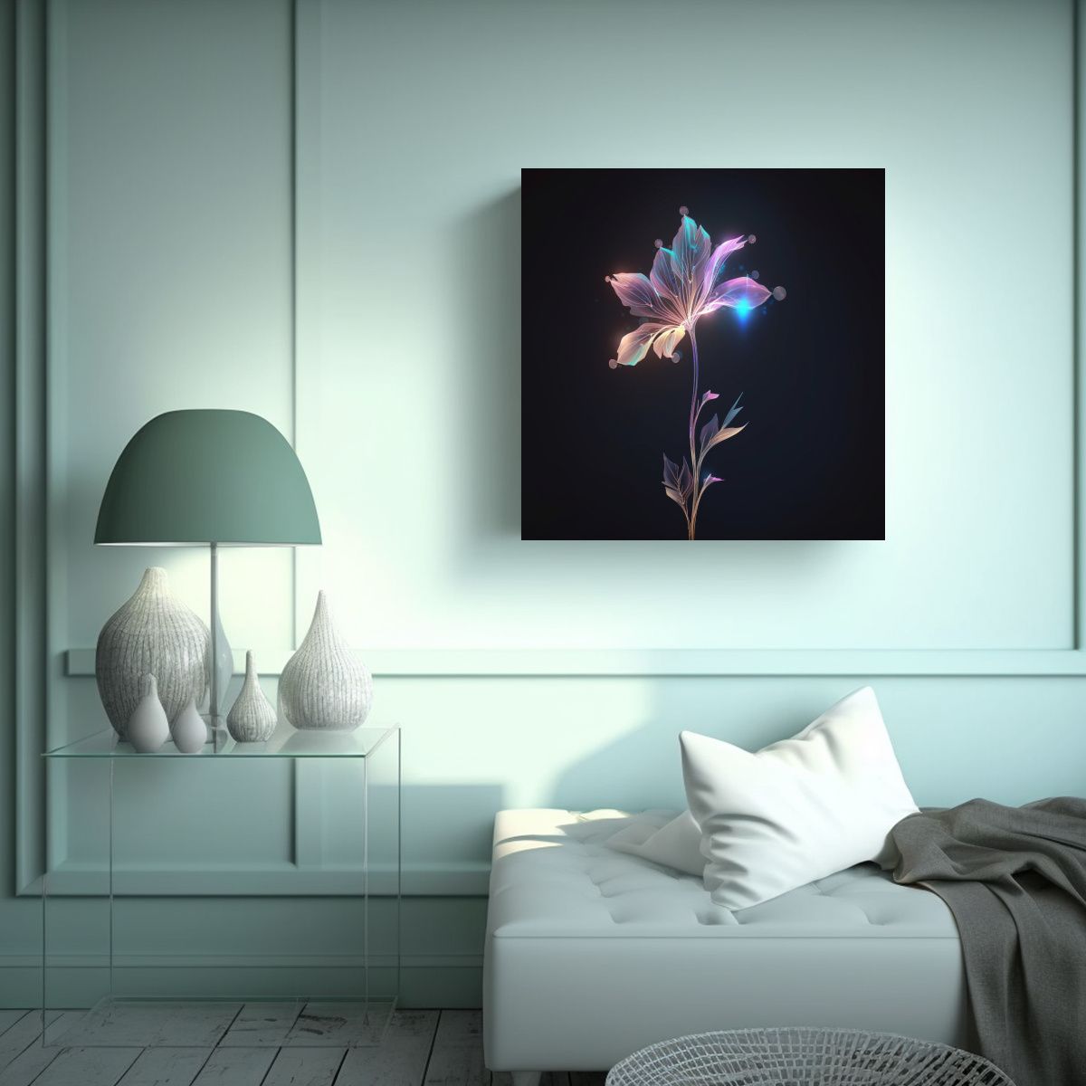 GENERICO - Bello Cuadro Mágico De Flores Exóticas Con 70x70 Cm
