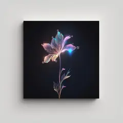 GENERICO - Bello Cuadro Mágico De Flores Exóticas Con 60x60 Cm