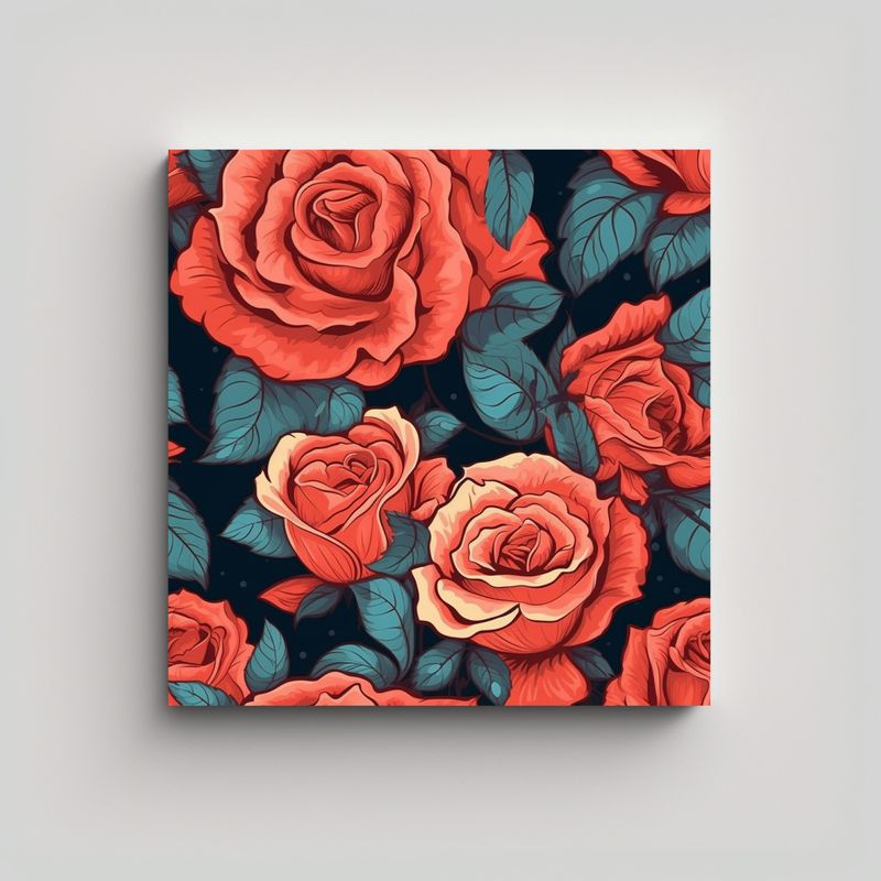GENERICO - Tejido Personalizado Moderno Rose Canva Con 60x60 Cm