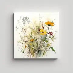 GENERICO - Cuadro Canva Arte Exposición Boceto Acuarela 80x80 Cm