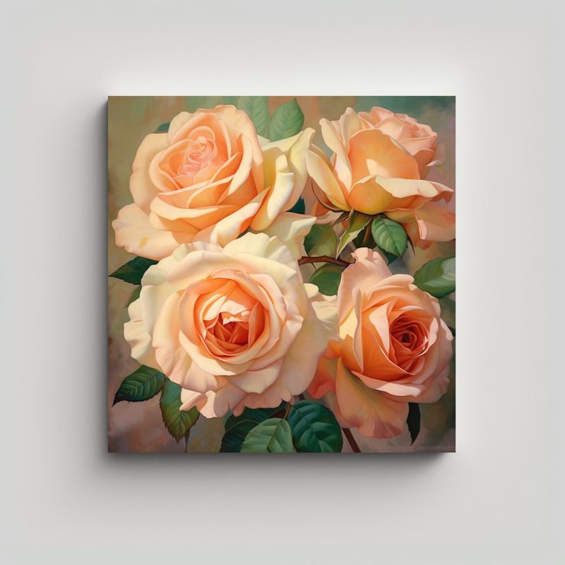 GENERICO - Cuadro Decorativo Conceptual En Pastel Beige 70x70 Cm