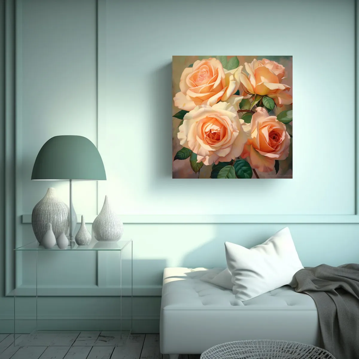GENERICO - Cuadro Decorativo Conceptual En Pastel Beige 50x50 Cm