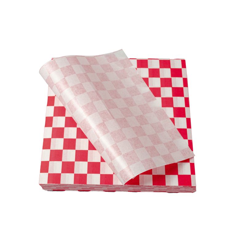 GENERICO - Papel Antigrasa Cuadros Rojos 33x33cm 1 X 1000 Hojas