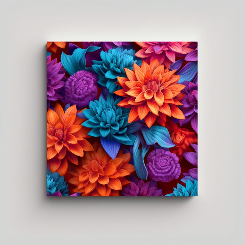 GENERICO - Belleza Floral Movimiento Cuadro Arte HD Flores 90x90 Cm