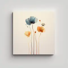 GENERICO - Flores Abstractas Minimalistas Adorables Lienzo 50x50 Cm