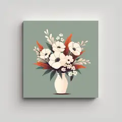 GENERICO - Imagen Minimalista De Ramo Floral Arte De Pared 50x50 Cm