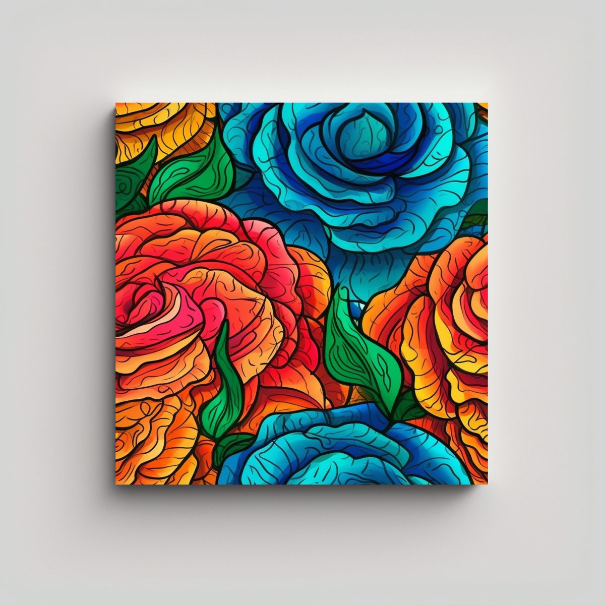 GENERICO - Reflejo Jibbity Ilustración Flores De Rosa 60x60 Cm