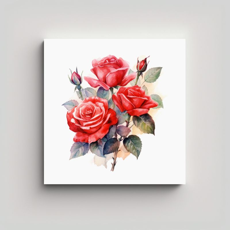 GENERICO - Patrón Intenso Surrealista Lienzo Tela Rosa Roja 60x60 Cm
