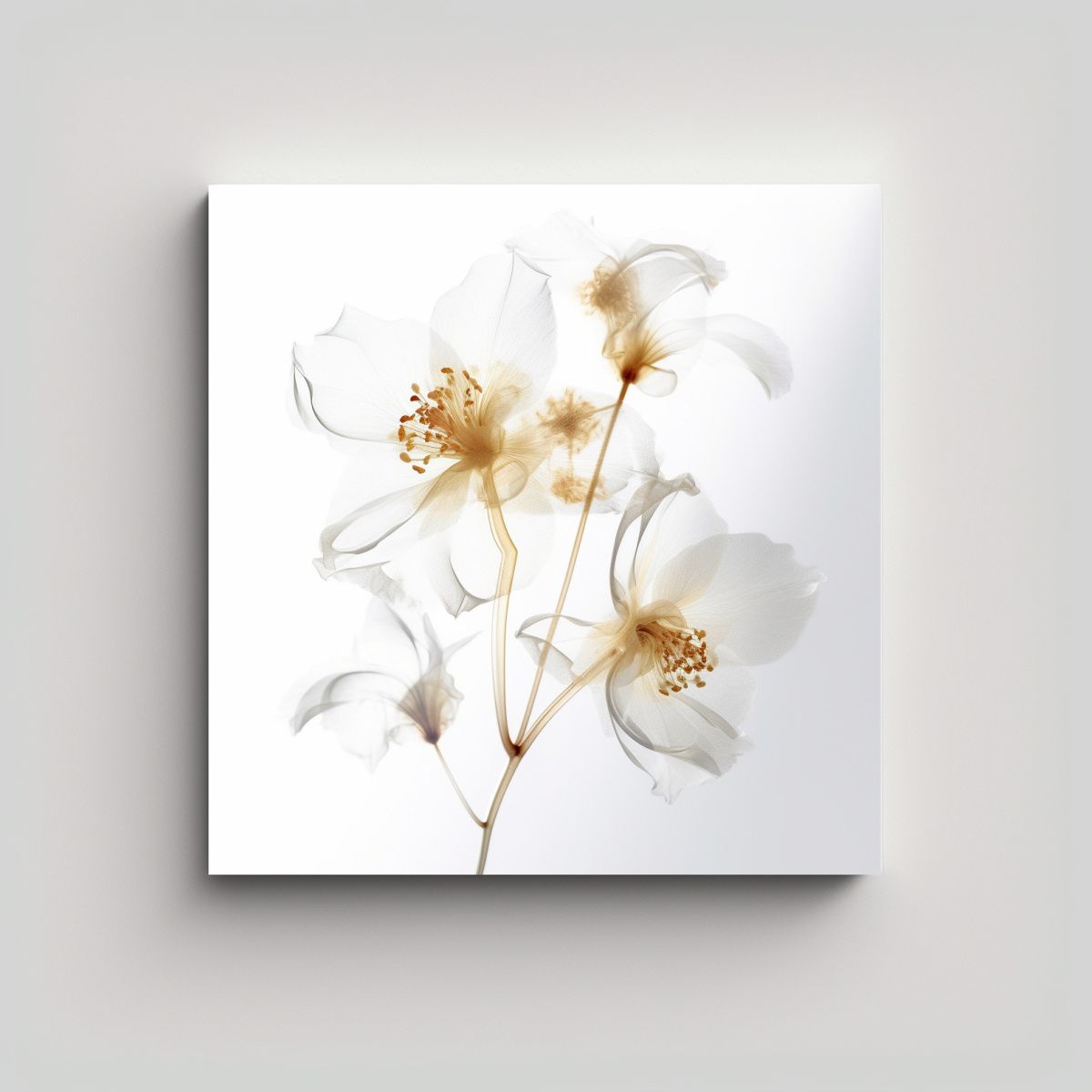 GENERICO - Arte Asiático Floral Etereo Transparente En Tela 80x80 Cm