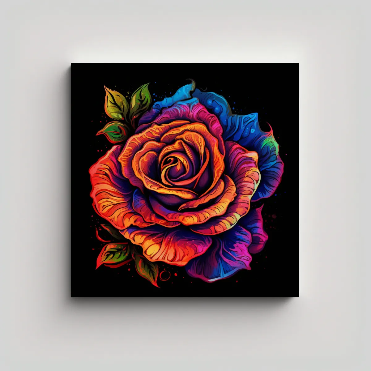 GENERICO - Arte Psicodélico Rosa En Bastidor Diseño 90x90 Cm