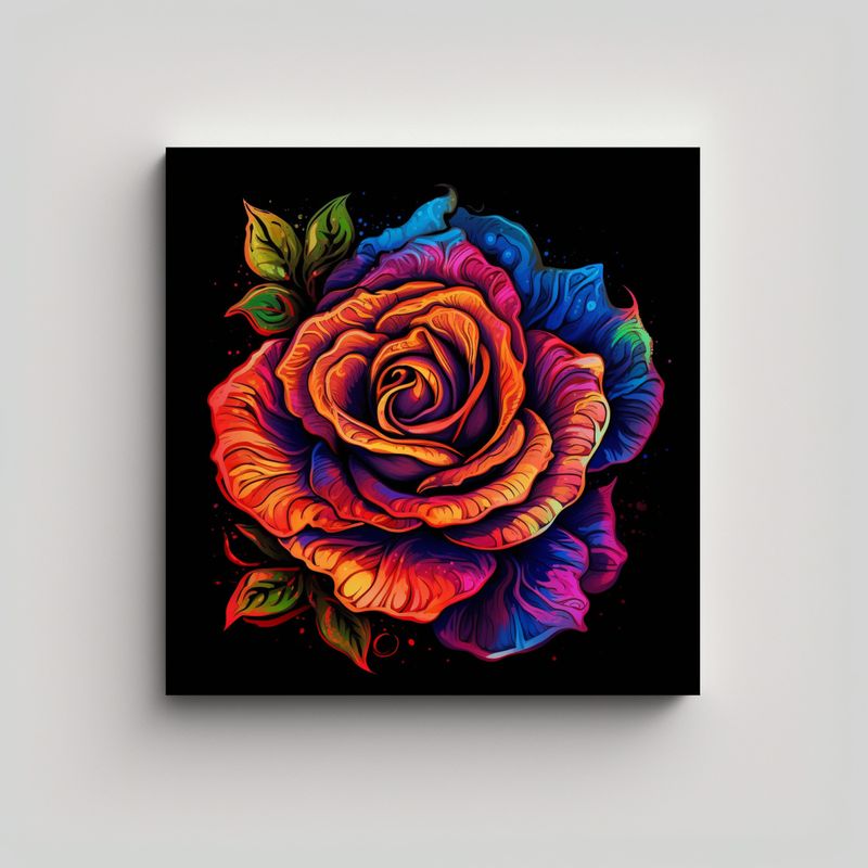 GENERICO - Arte Psicodélico Rosa En Bastidor Diseño 70x70 Cm