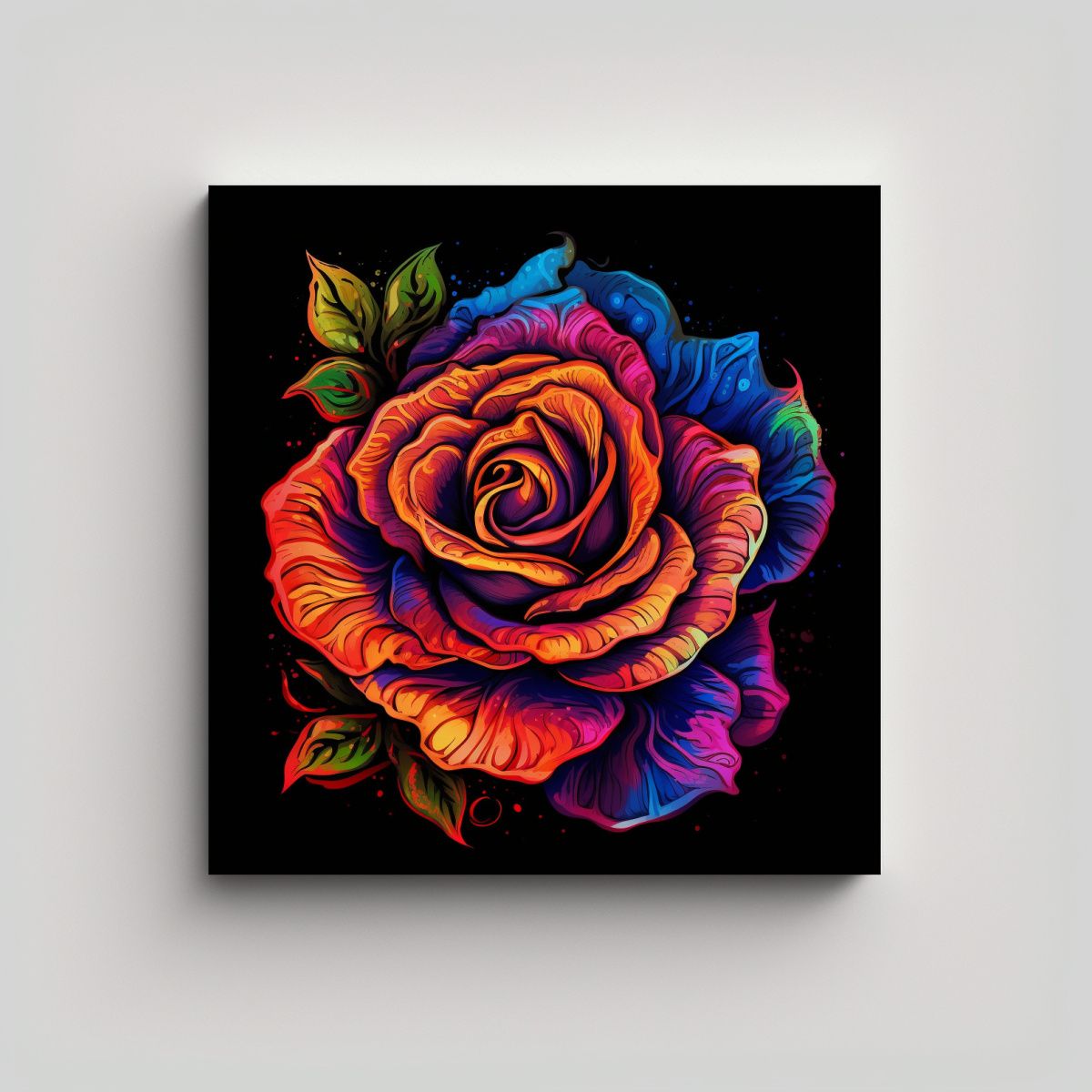 GENERICO - Arte Psicodélico Rosa En Bastidor Diseño 50x50 Cm