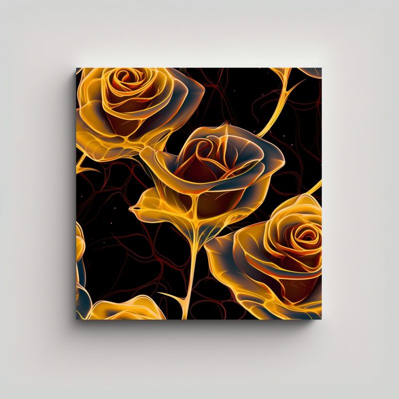 GENERICO - Reflejo Amarillo Rosa En Vidrio Estilo 60x60 Cm